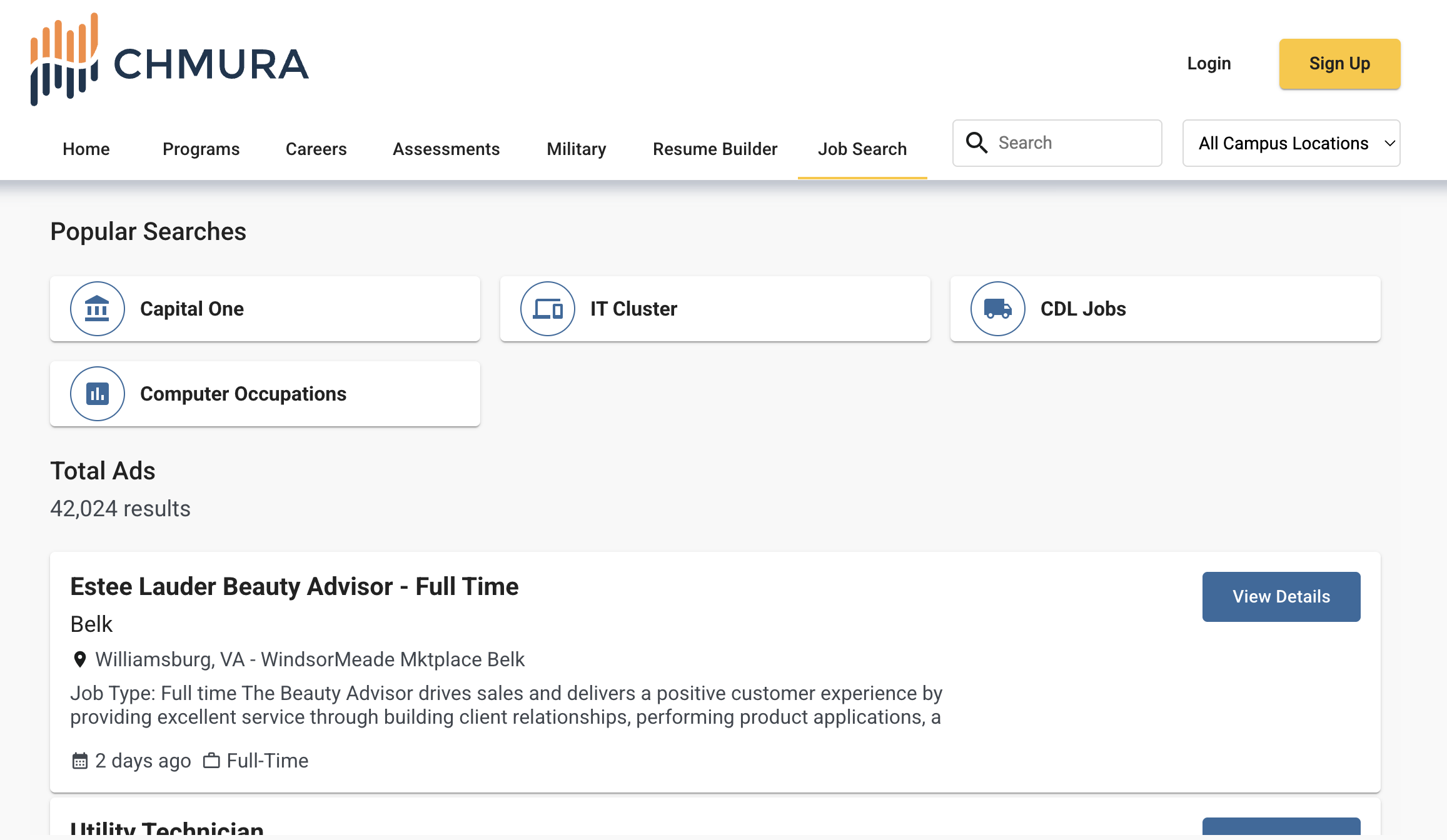 Career Concourse Screenshot