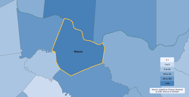 Residents of Mason County, Kentucky, and where they work