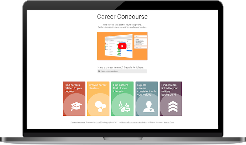 computer screen displaying career concourse by chmura