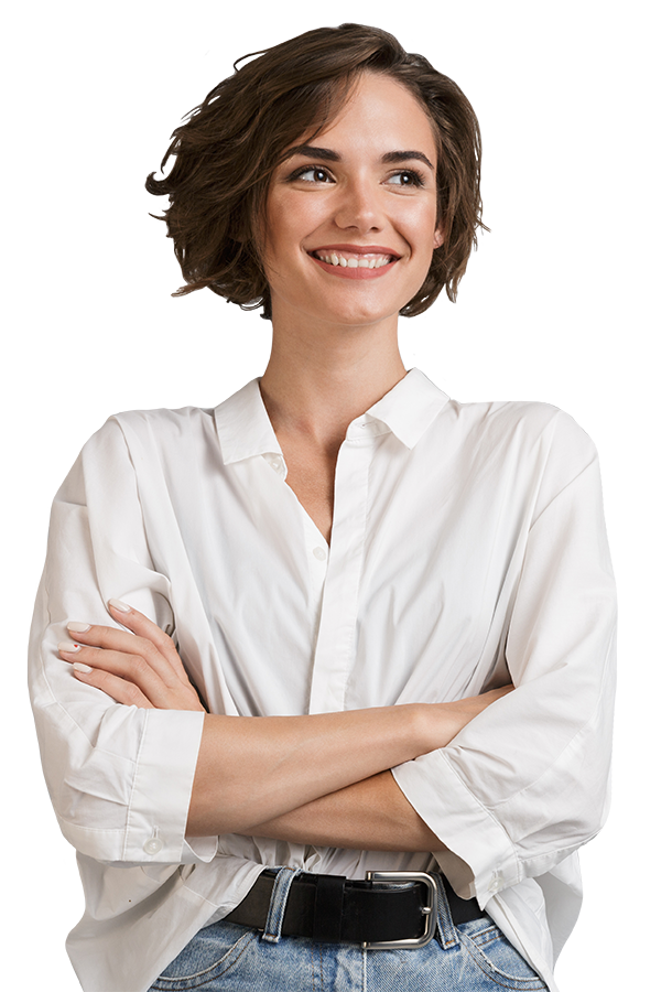 determined woman smiling